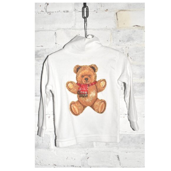 Other - Vintage Holiday Glitter Teddy Bear Kids Closet Turtleneck Size 18 Months